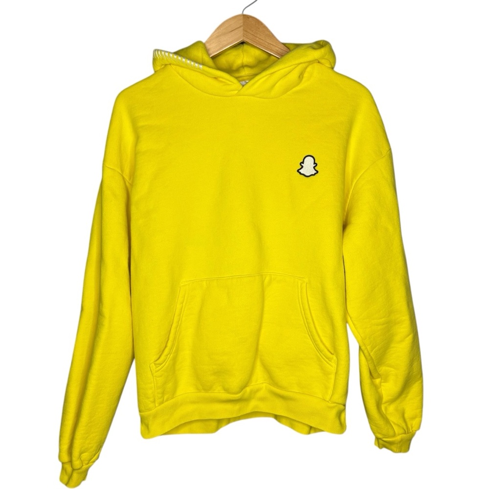 Madhappy Snapchat sweatshirt yellow campus hoodie size medium brushed fleece